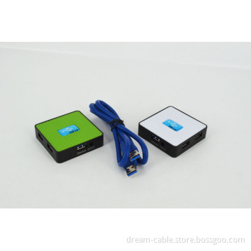 Mini 4 Port USB3.0 Hub Supports 5 GB/S Compatible with USB2.0